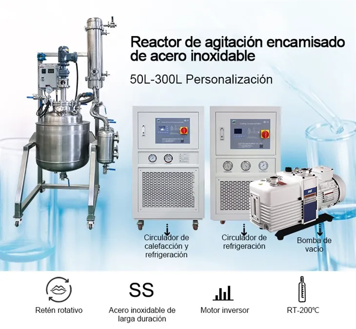 Reactor de cristalización de acero inoxidable